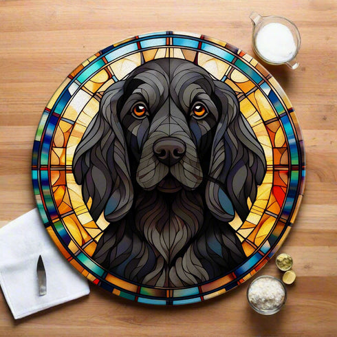 Cocker Spaniel Black Glass Suncatcher Worktop Saver